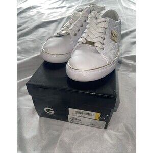 GUESS Loven Low Profile Lace-White-Size 7 1/2 M